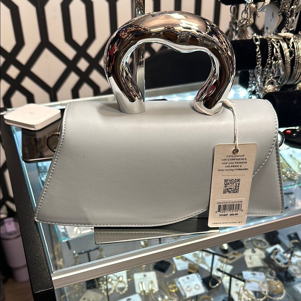 Chic Silver Handle Bag